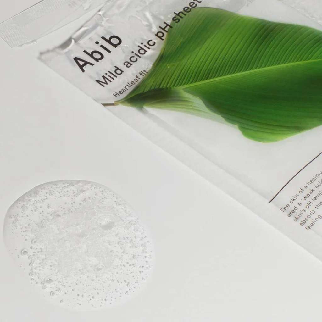Abib Mild acidic pH sheet mask Heartleaf fit - Masque apaisant pour le visage