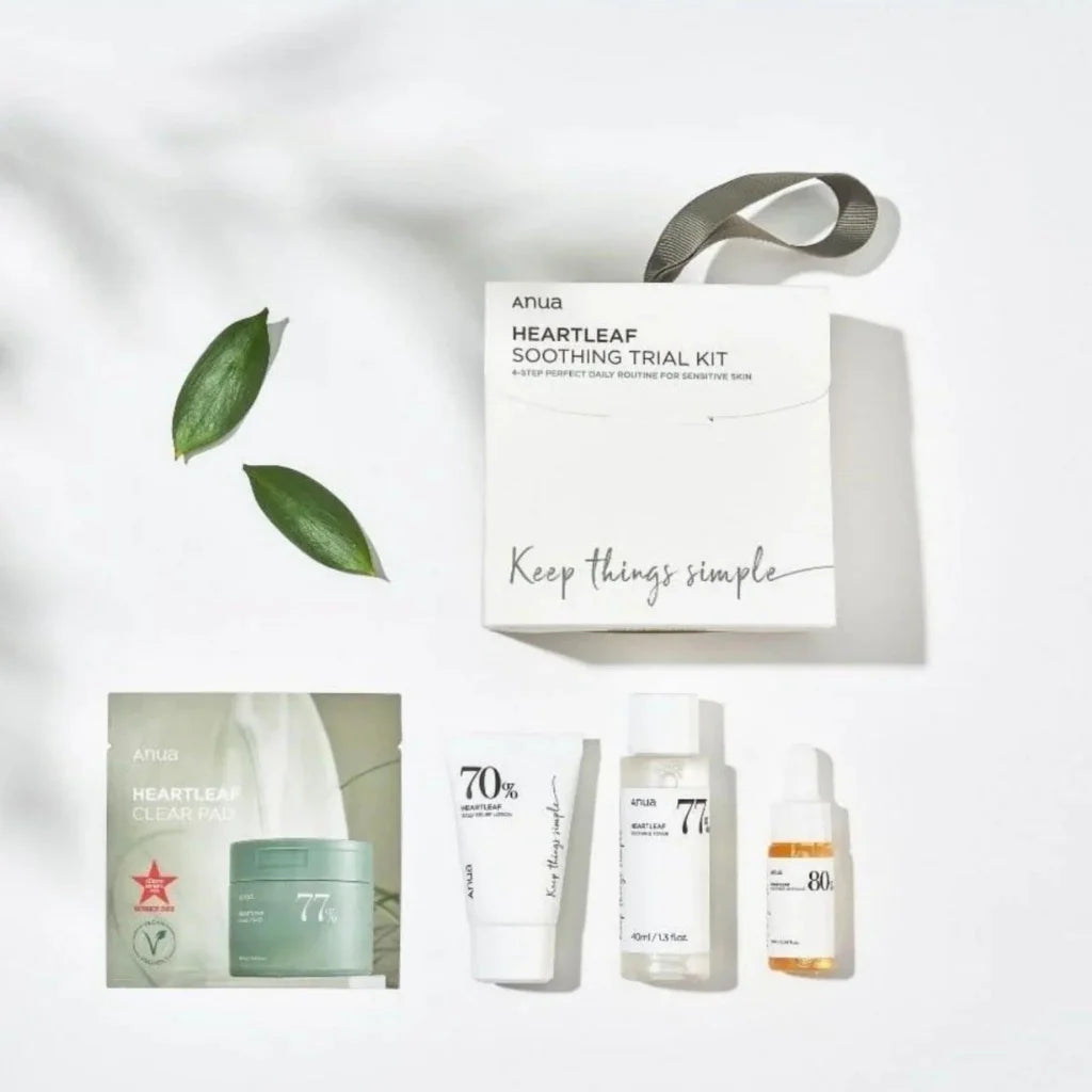 Anua Heartleaf Soothing Trial Kit (4 items) - Kit de soins du visage quotidiens en 4 étapes