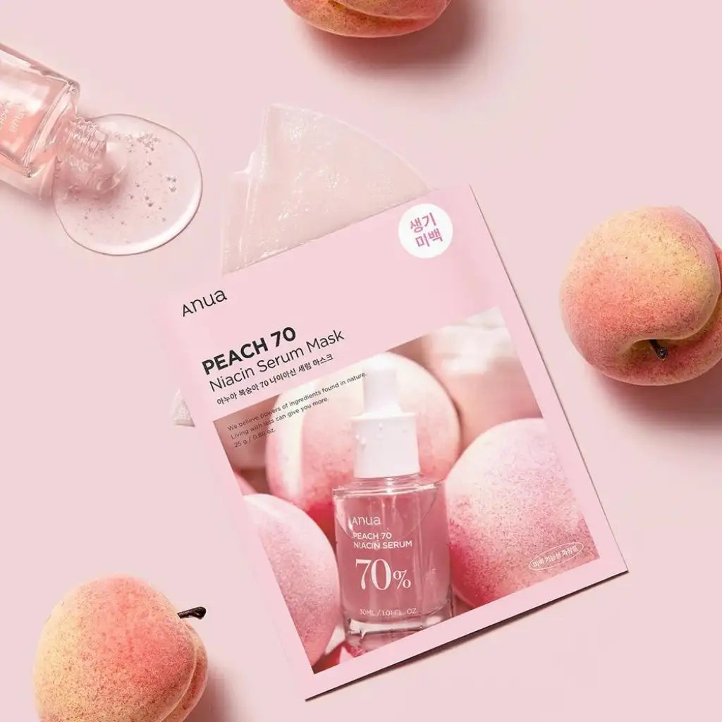 Anua Peach 70 Niacin Serum Mask - Masque visage nourissant et illuminant Anua