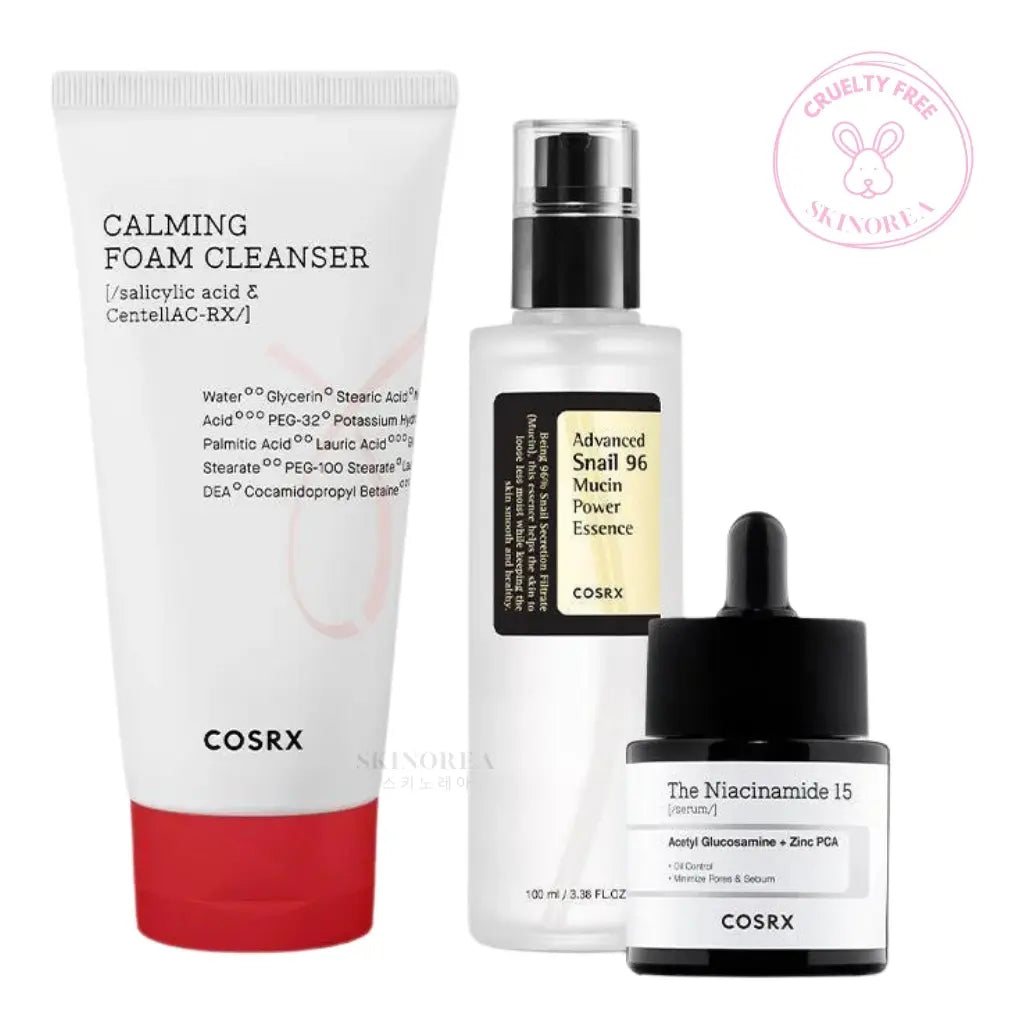 COSRX Acne & Pore Care Trio pack - Pack COSRX clears acne, controls oil, soothes, hydrates, and refines pores - Acne & Pore Care Set - Pack éléminant l'acné, régule le sébum, apaise, hydrate et affine les pores - Kbeauty Korean Skinorea shop Europe fast delivery - skincare coréenne Skinorea shop France Paris livraison rapide - yesstyle