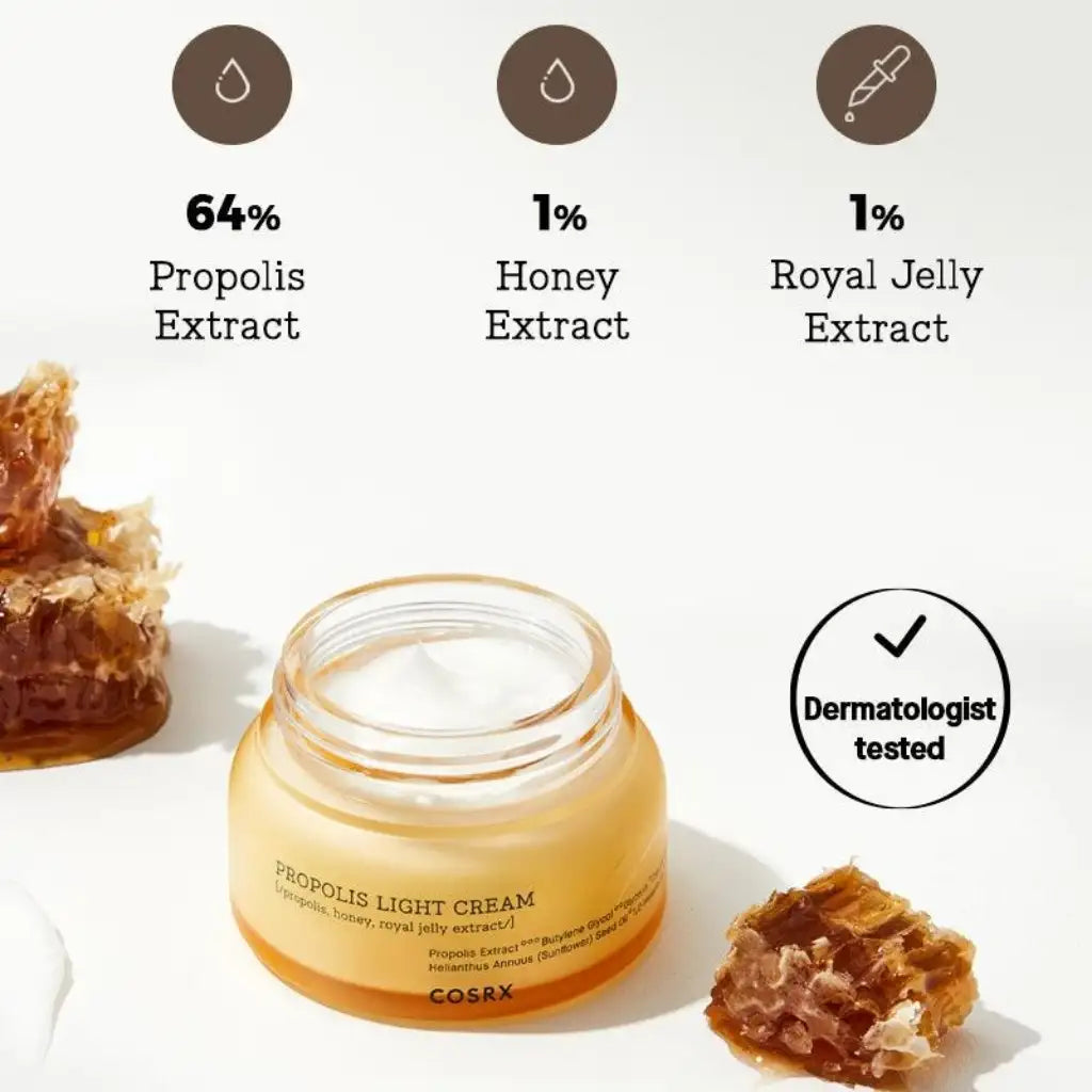 COSRX Full Fit Propolis Light Cream 65ml - Crème hydratante à la propolis pour une peau éclatante