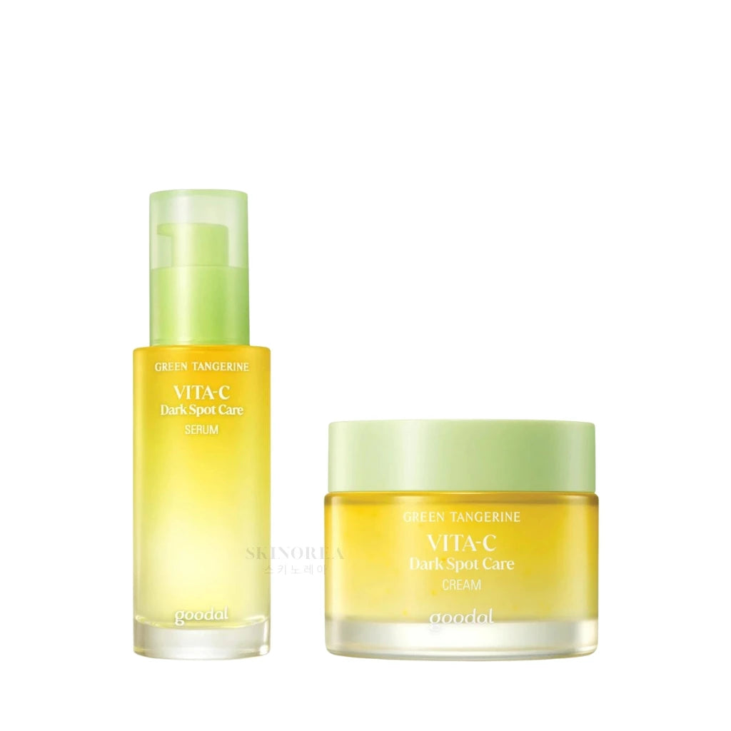 Goodal Green Tangerine Vita C Dark Spot Duo pack - Serum + Cream - Duo set for dark spots - Kit duo pour les taches - Kbeauty skincare coréenne Skinorea shop Paris France livraison rapide - yesstyle - Kbeauty Korean Skinorea shop Paris France fast delivery - yesstyle