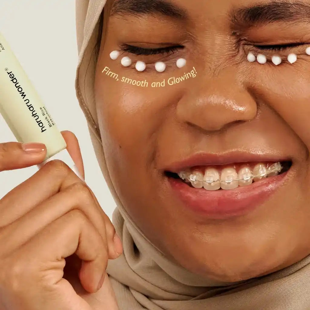 Haruharu Wonder Black Rice Bakuchiol Eye Cream - creme vegan contour des yeux pour les cernes et les ridicules - texture - K-beauty soin cosmétique corée Skinorea shop France livraison rapide - yesstyle