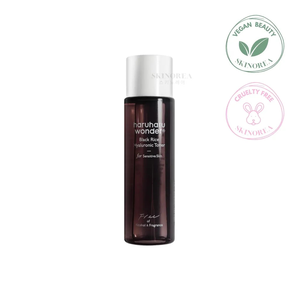 Haruharu wonder Black Rice Hyaluronic Toner Free of Alcohol & Fragrance for sensitive skin mini 30ml - Light and hydrating vegan toner - Tonique vegan léger et hydratant - K-beauty Korean skincare - Skinorea