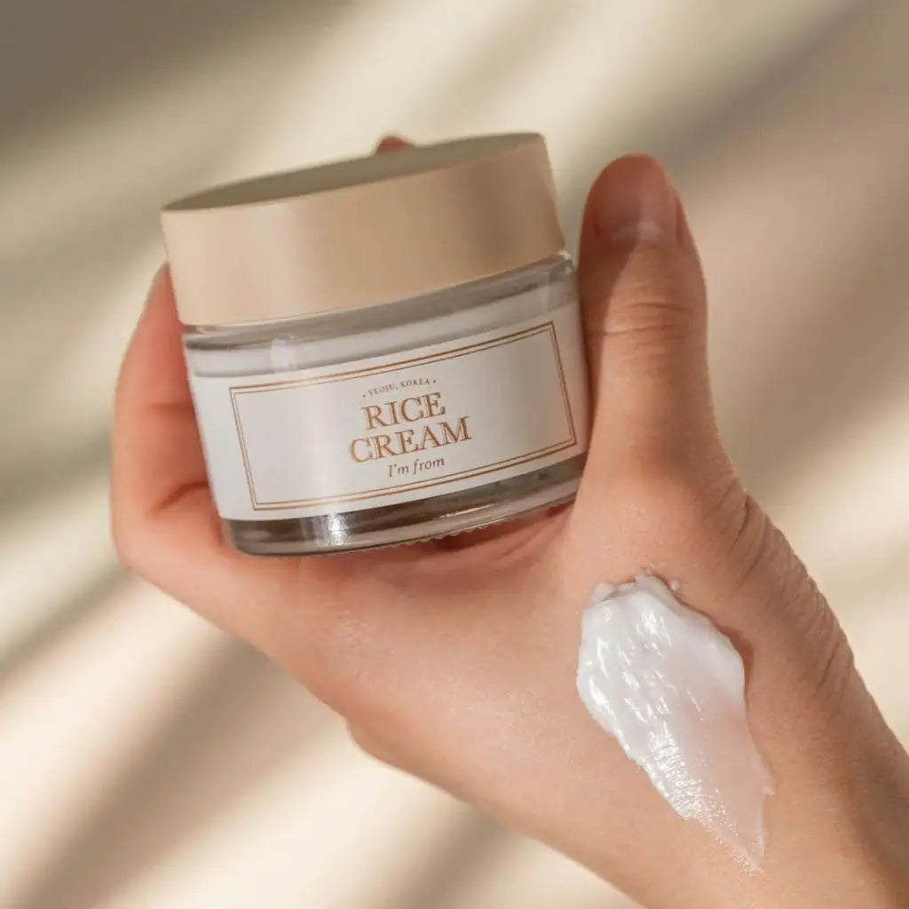I'm From Rice Cream 50g - Crème hydratante vegan coréenne - texture - K-beauty soin coréen - Skinorea