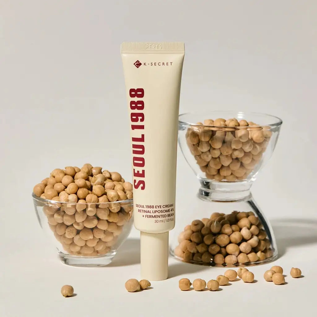 K-SECRET - SEOUL 1988 Eye Cream : Retinal Liposome 4% + Fermented Bean 30ml - Vegan multi-zone care eye cream for powerful anti-aging - Kbeauty Korean Skinorea shop Europe fast delivery - skincare coréenne Skinorea shop France Paris livraison rapide - yesstyle
