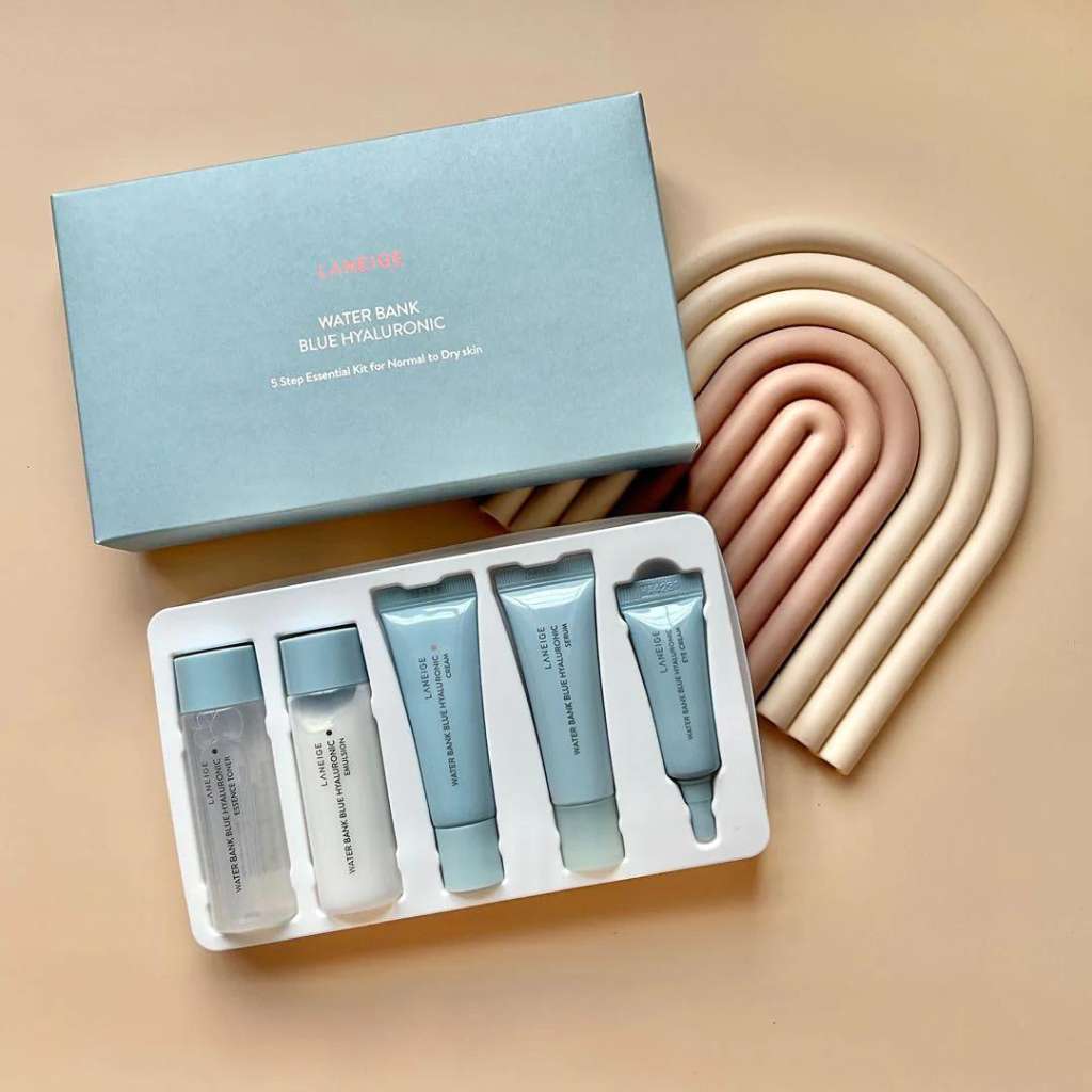 LANEIGE Water Bank Blue Hyaluronic 5 Step Essential Kit For Normal To Dry Skin 5 items
