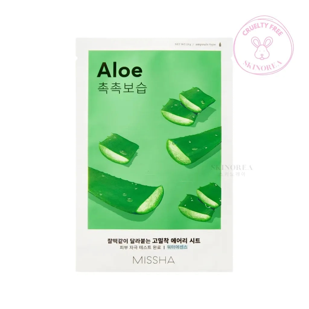 MISSHA Airy Fit Sheet Mask Aloe 19g 1 sheet - Moisturizing mask for dry skin