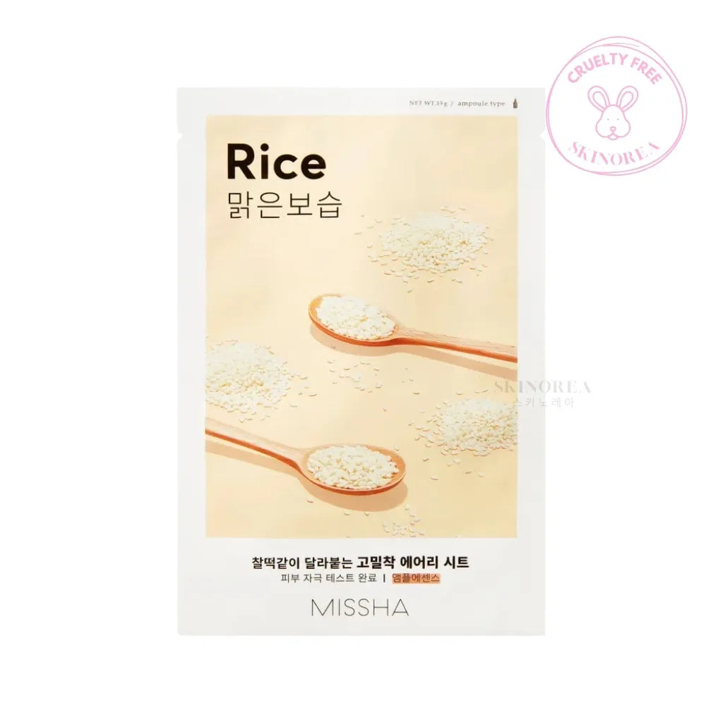 MISSHA Airy Fit Sheet Mask Rice 1 sheet - Brightening sheet mask for dull skin