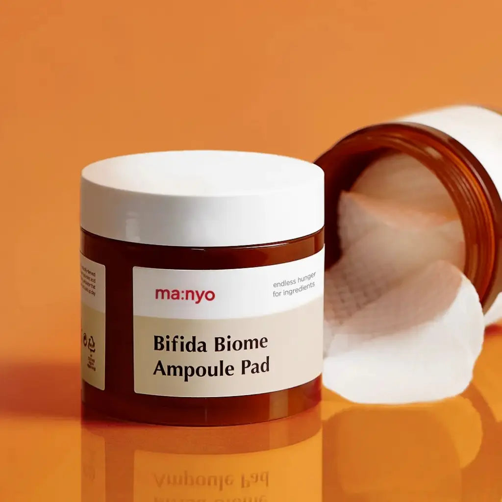 Ma:nyo Bifida Biome Ampoule Pad 70 pads - Pad tonique multifonctionnel vegan renforçant - texture - K-beauty soin cosmétique corée Skinorea shop France livraison rapide - yesstyle