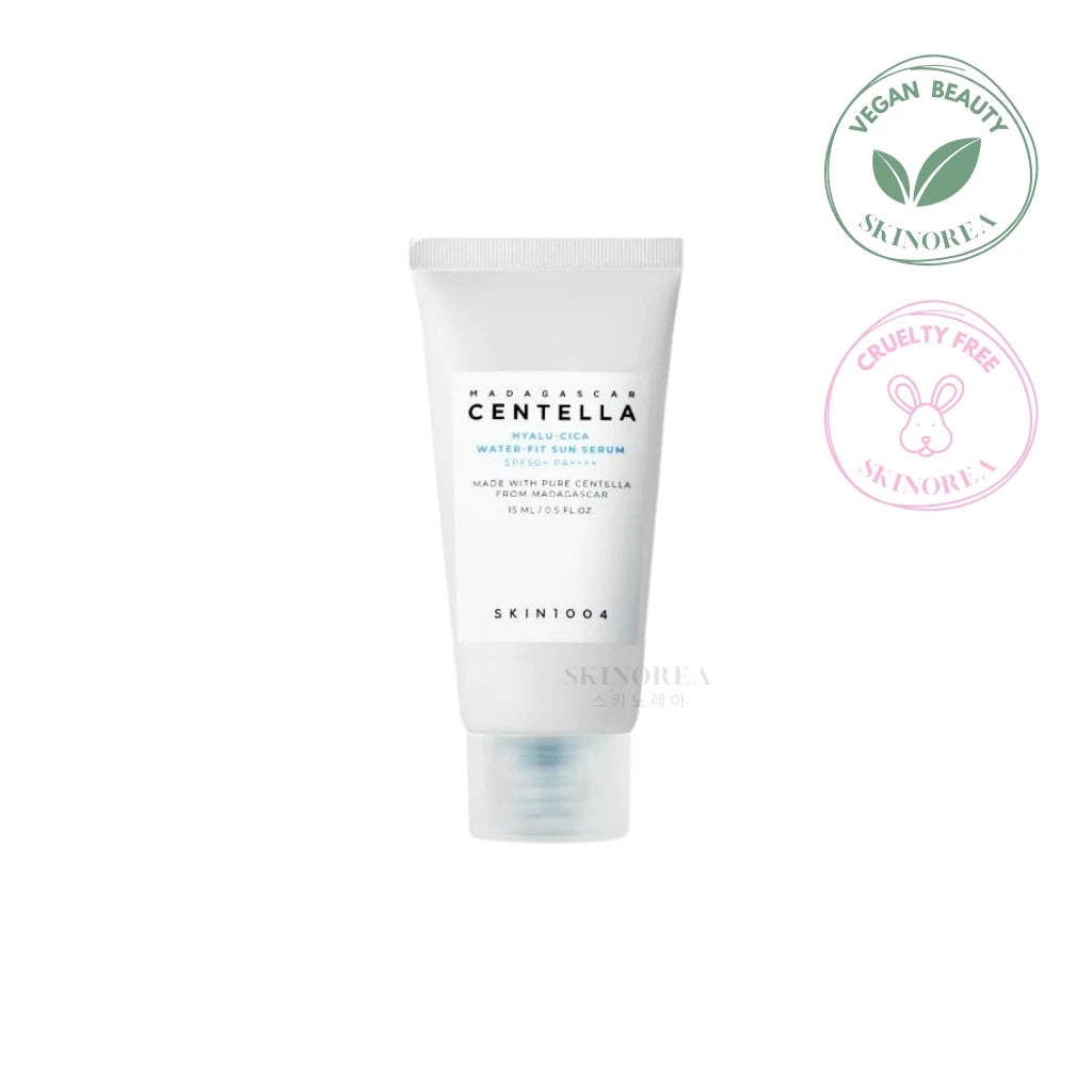SKIN1004 Hyalu-Cica Water-Fit Sun Serum SPF50+ 15ml mini - Soothing organic sunscreen with no white cast