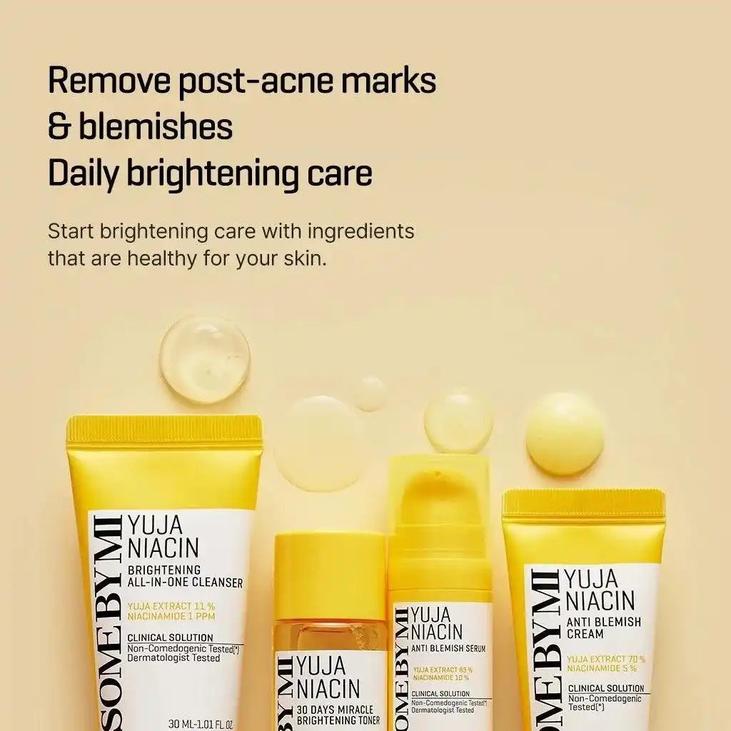 SOME BY MI Yuja Niacin Anti Blemish Starter Kit 4 articles - Kit d'atténuation des taches
