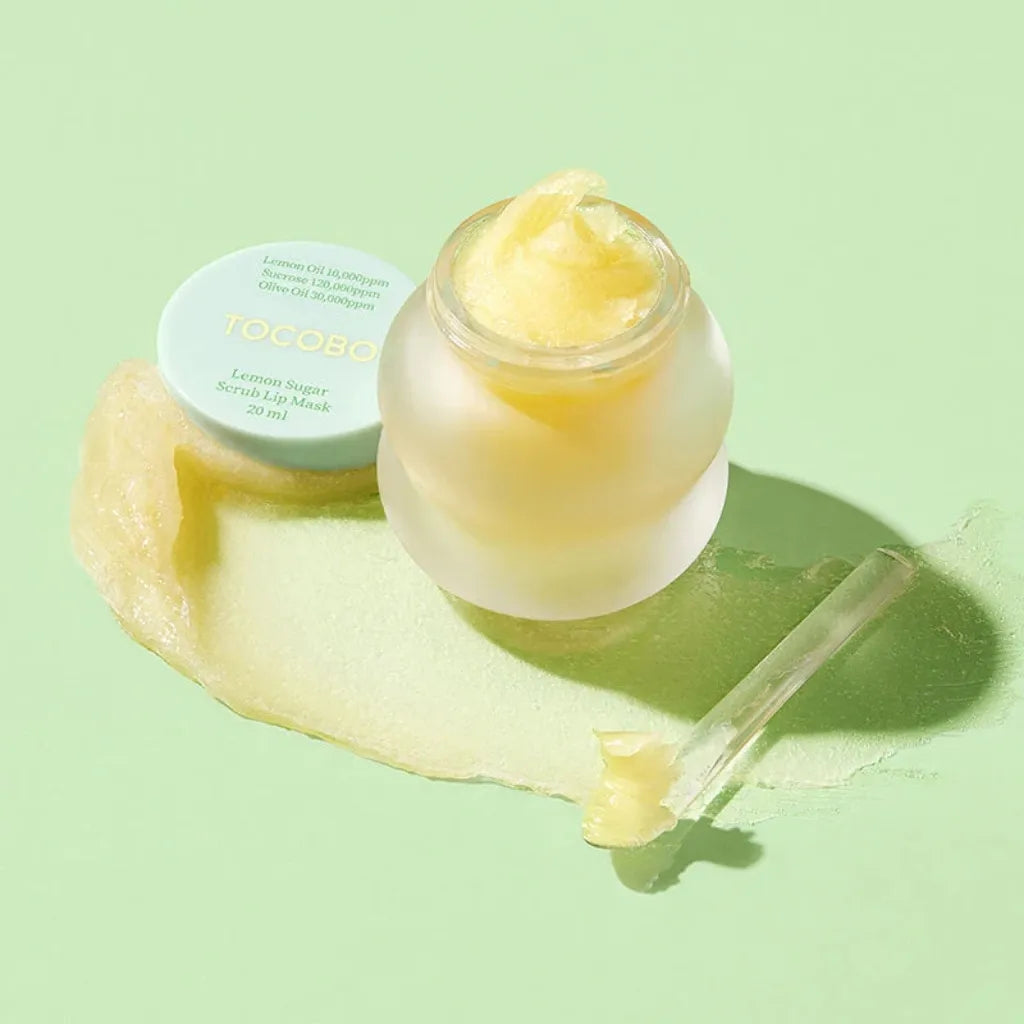 TOCOBO Lemon Sugar Scrub Lip Mask 20ml - Gommage exfoliant de nuit pour les lèvres vegan - texture - K-beauty soin cosmétique corée Skinorea shop France livraison rapide - yesstyle