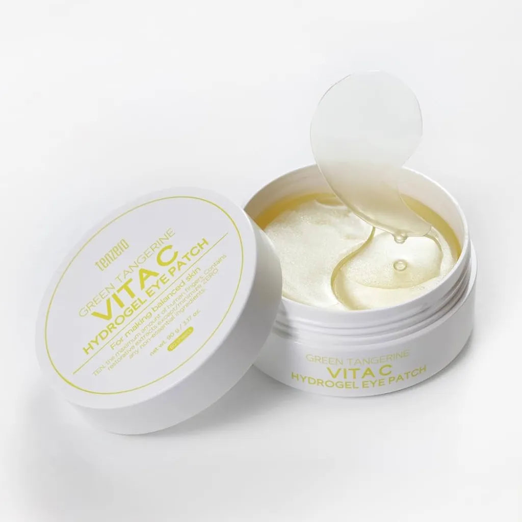 Tenzero Green Tangerine Vita C Hydrogel Eye Patch 60patches - Patchs anti-cernes éclairsissants pour les yeux - texture - K-beauty soin cosmétique corée Skinorea shop France livraison rapide - yesstyle
