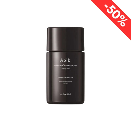 Abib Heartleaf sun essence Calming drop 50ml SPF50+ PA++++ à - 50% de réduction pas cher - Kbeauty Korean skincare Europe fast delivery - Skincare coréenne Skinorea shop Paris France livraison rapide - yesstyle
