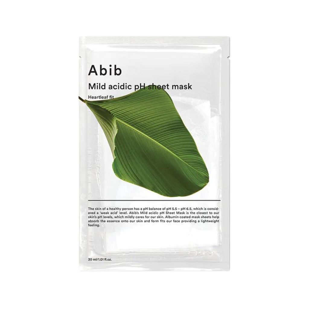 Abib Mild acidic pH sheet mask Heartleaf fit - Soothing face mask sheet