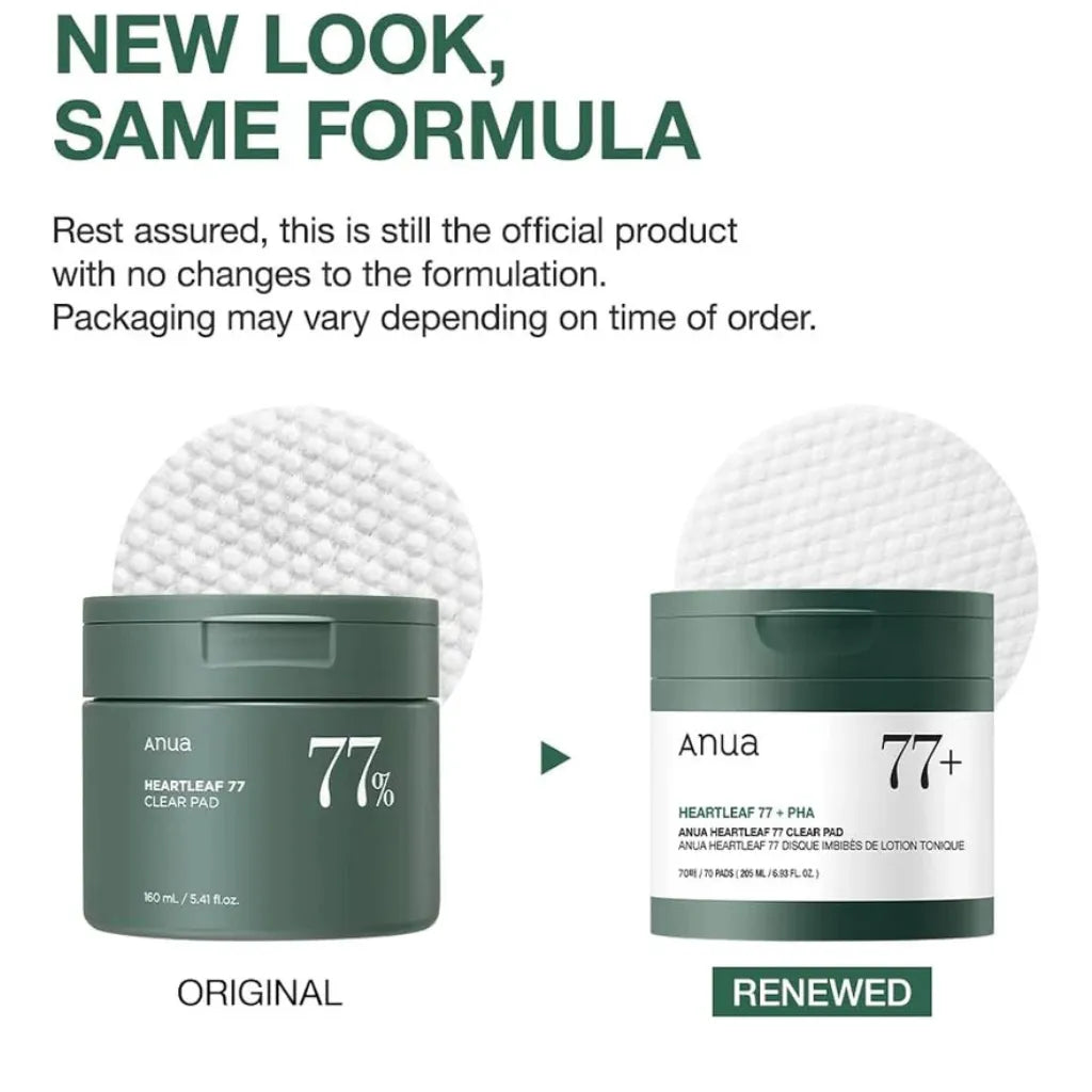 Anua Heartleaf 77% Clear Pad 70 pads- Pads toniques vegan exfoliant et calmant - New packaging - Kbeauty Korean skincare Europe fast delivery - Skincare coréenne Skinorea shop Paris France livraison rapide - yesstyle