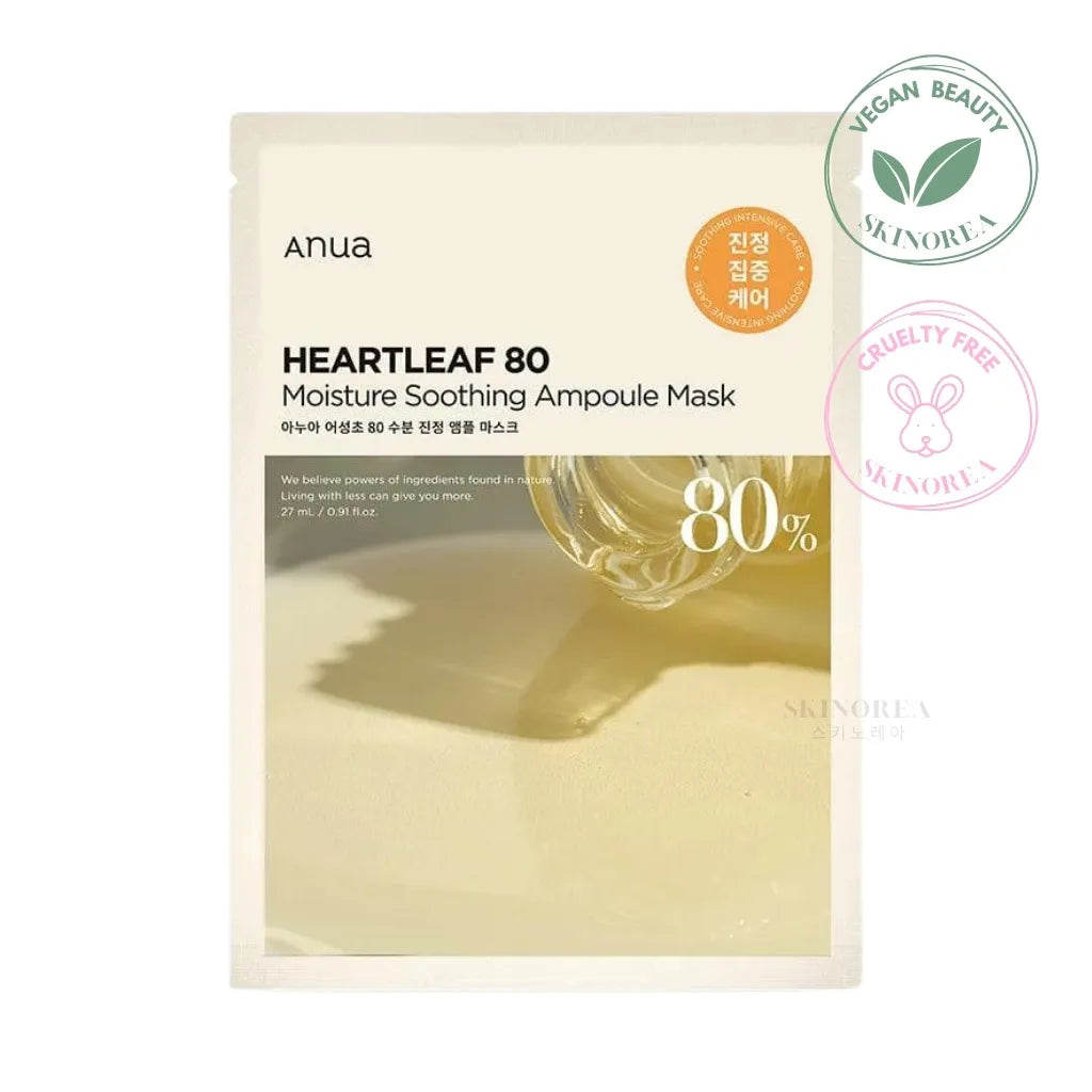 Anua Heartleaf 80 Moisture Soothing Ampoule Mask 1 sheet - Soothing sheet mask for sensitive skin
