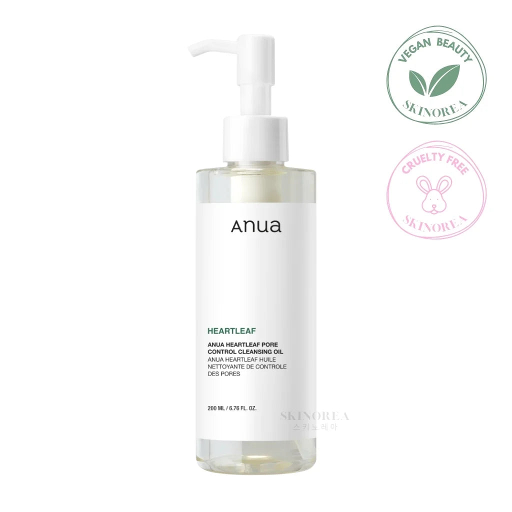 Anua Heartleaf Pore Control Cleansing Oil 200ml - Vegan non-comedogenic makeup remover - Kbeauty Korean Skinorea shop Europe fast delivery - skincare coréenne Skinorea shop France Paris livraison rapide - yesstyle