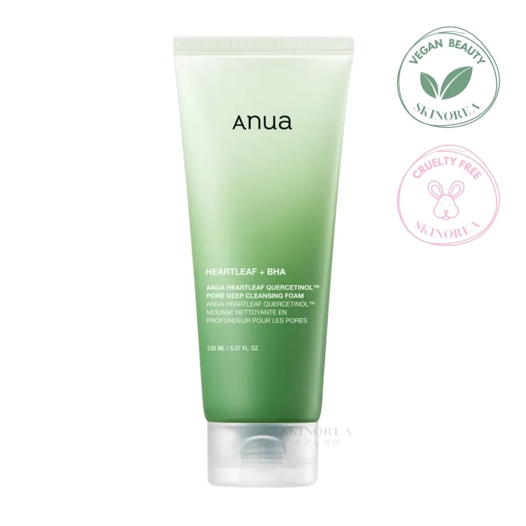 Anua Heartleaf Quercetinol Pore Deep Cleansing Foam 150ml - Deep cleanser for oily and combination skin - Kbeauty Korean skincare Europe fast delivery - Skincare coréenne Skinorea shop Paris France livraison rapide - yesstyle