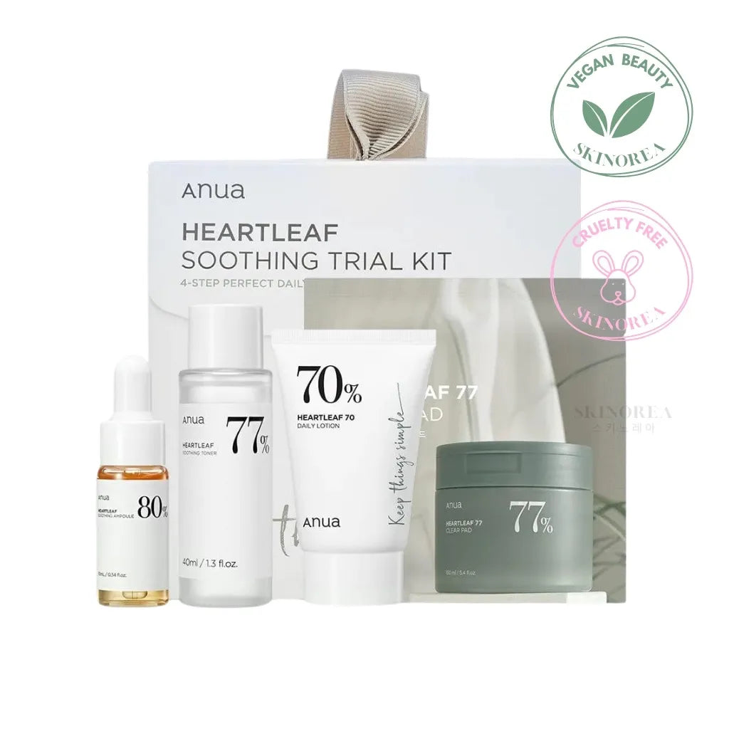 Anua Heartleaf Soothing Trial Kit (4 items) - 4-step daily skincare routine kit