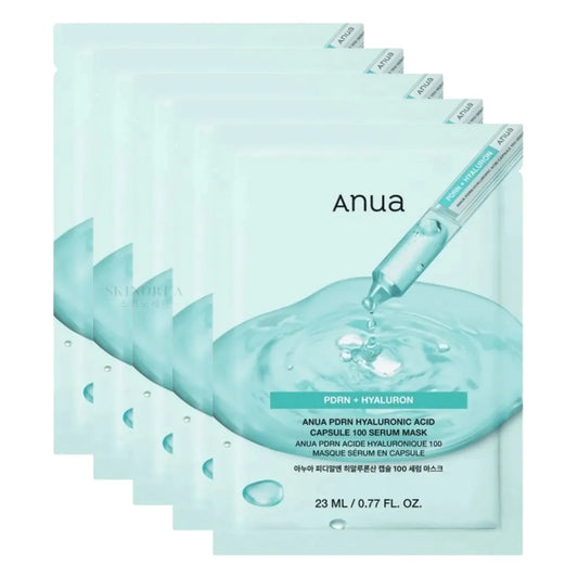 Anua PDRN Hyaluronic Acid Capsule 100 Serum Mask Pack - 5 masks - Pack de 5 masques en tissu hydratant enrichi en PDRN extrait de l'ADN de saumon - texture -Skincare coréenne Skinorea shop France Paris livraison rapide - Kbeauty Korean Skinorea shop Europe fast delivery - yesstyle