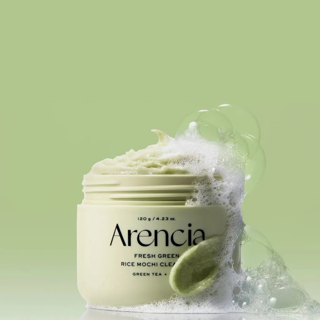 Arencia Fresh Green Rice Mochi Cleanser 120g - Nettoyant coréen peau acnéique vegan - texture mochi élastique pores points noirs - Kbeauty Korean skincare Europe fast delivery - Skincare coréenne Skinorea shop Paris France livraison rapide - yesstyle