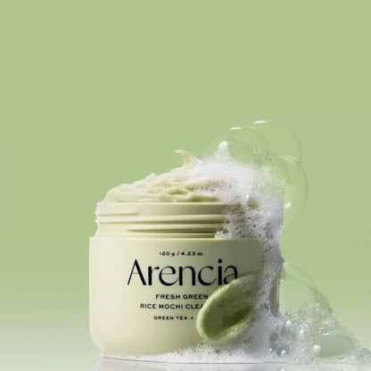 Arencia Fresh Green Rice Mochi Cleanser 120g - Nettoyant coréen peau acnéique vegan - texture mochi élastique pores points noirs - Kbeauty Korean skincare Europe fast delivery - Skincare coréenne Skinorea shop Paris France livraison rapide - yesstyle