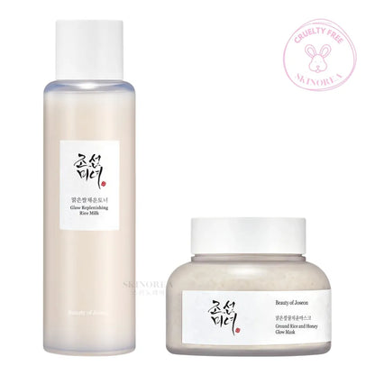 Beauty of Joseon Glow Charging Rice Duo pack  Toner 150ml + Mask 150ml -  Kbeauty Korean Skinorea shop Paris France fast delivery - yesstyle - Tonique hydratant à l'extrait de riz + Masque visage au riz éclaircissant et hydratant à rincer - Kbeauty skincare coréenne Skinorea shop Paris France livraison rapide