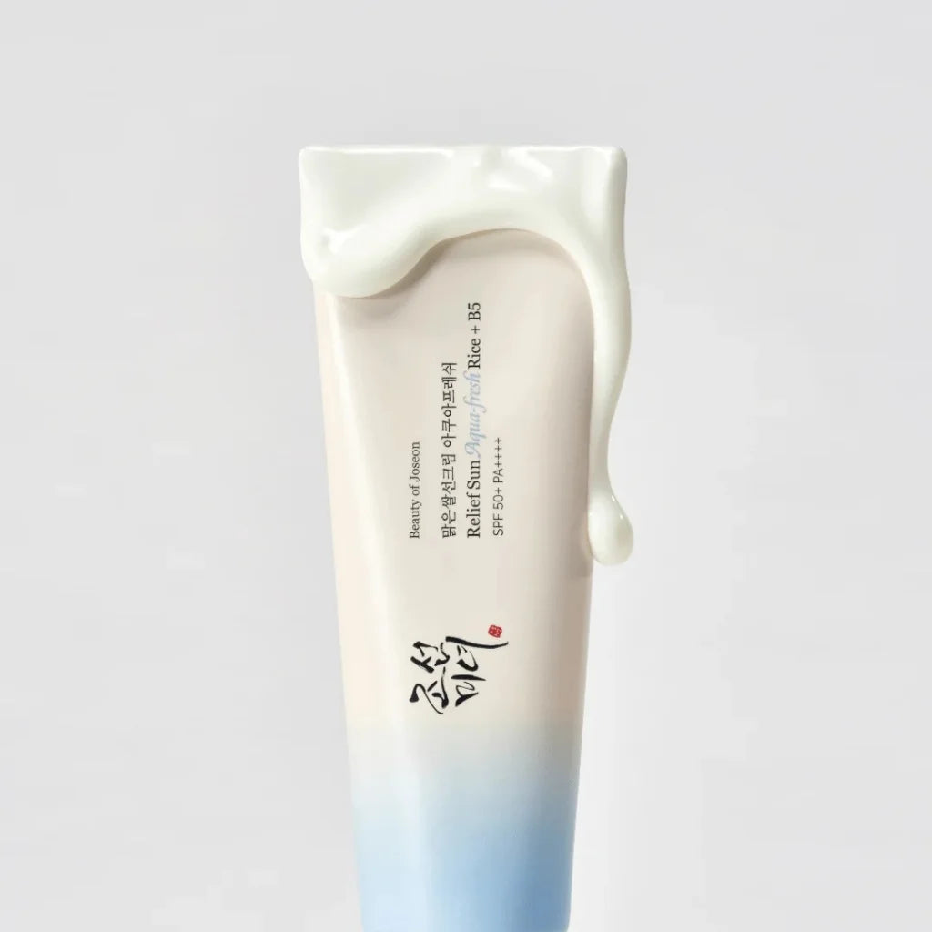 Beauty of Joseon - Relief Sun Aqua-Fresh: Rice + B5 (SPF 50+) - Nouvelle formule Beuaty of Joseon crème solaire légère et hydratante cruelty-free - texture - K-beauty skincare coréen Skinorea shop France livraison rapide - yesstyle