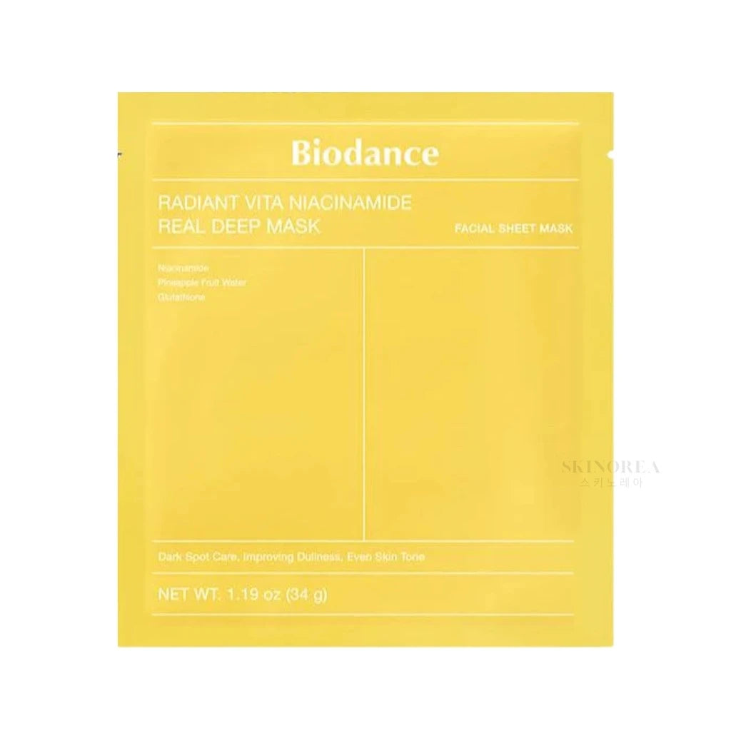 Biodance Radiant Vita Niacimamide Real Deep Mask 1 sheet - Brightening gel mask for dark spots - Kbeauty Korean Skinorea shop Paris France fast delivery - yesstyle