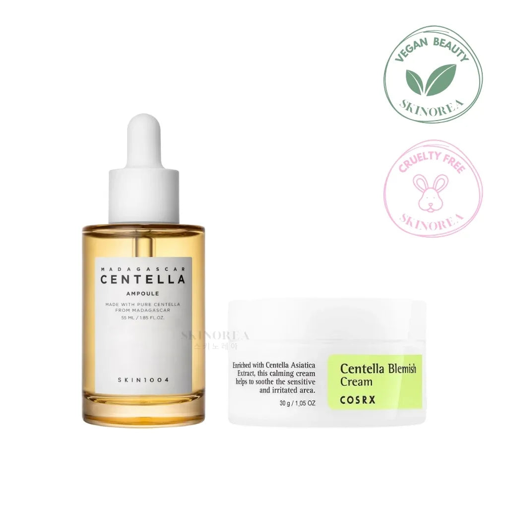 Centella Repair Duo Pack Ampoule + Cream - Vegan soothing and repairing set - Set végan apaisant et réparateur - Kbeauty Korean Skinorea shop Europe fast delivery - skincare coréenne Skinorea shop France Paris livraison rapide - yesstyle