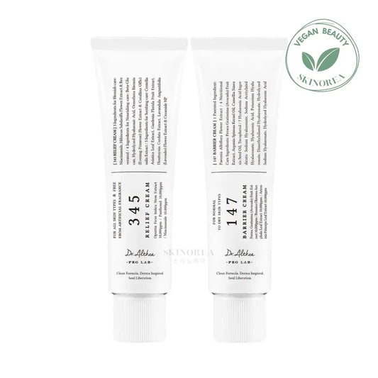 Dr.Althea Cream Duo pack 345 Relief + 147 Barrier - Vegan moisturising and barrier repairing cream set - Dr.Althea Dual Cream Set | 345 Relief Cream & 147 Barrier Cream - Set de crème hydratante et réparatrice - Kbeauty Korean Skinorea shop Europe fast delivery - skincare coréenne Skinorea shop France Paris livraison rapide