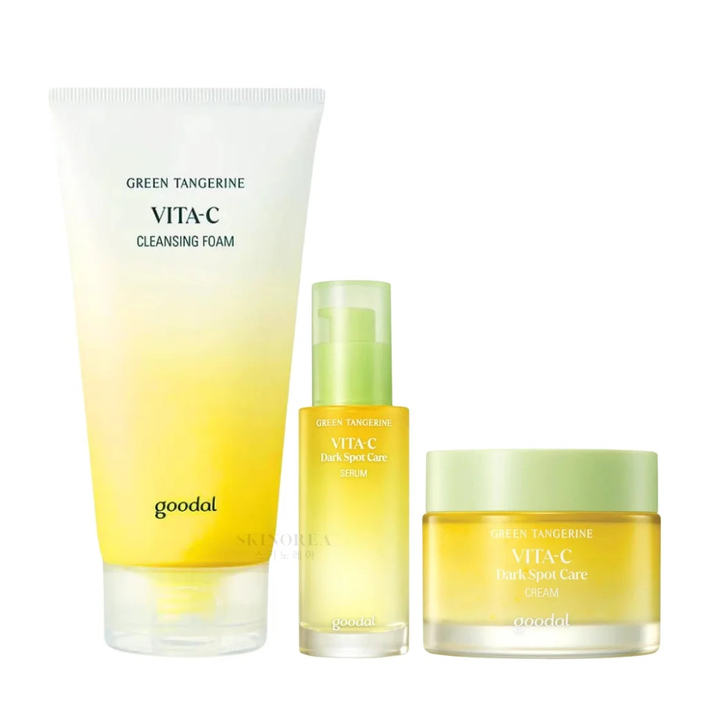 Goodal Green Tangerine Vita C Trio Pack - Anti-dark spots and brightening set - Set anti-taches et éclaircissant - Kbeauty Korean Skinorea shop Europe fast delivery - skincare coréenne Skinorea shop France Paris livraison rapide - yesstyle