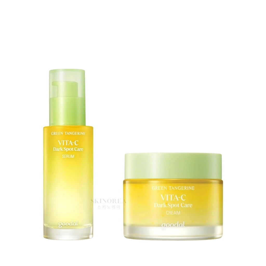 Goodal Green Tangerine Vita C Dark Spot Duo pack - Serum + Cream - Duo set for dark spots - Kit duo pour les taches - Kbeauty skincare coréenne Skinorea shop Paris France livraison rapide - yesstyle - Kbeauty Korean Skinorea shop Paris France fast delivery - yesstyle