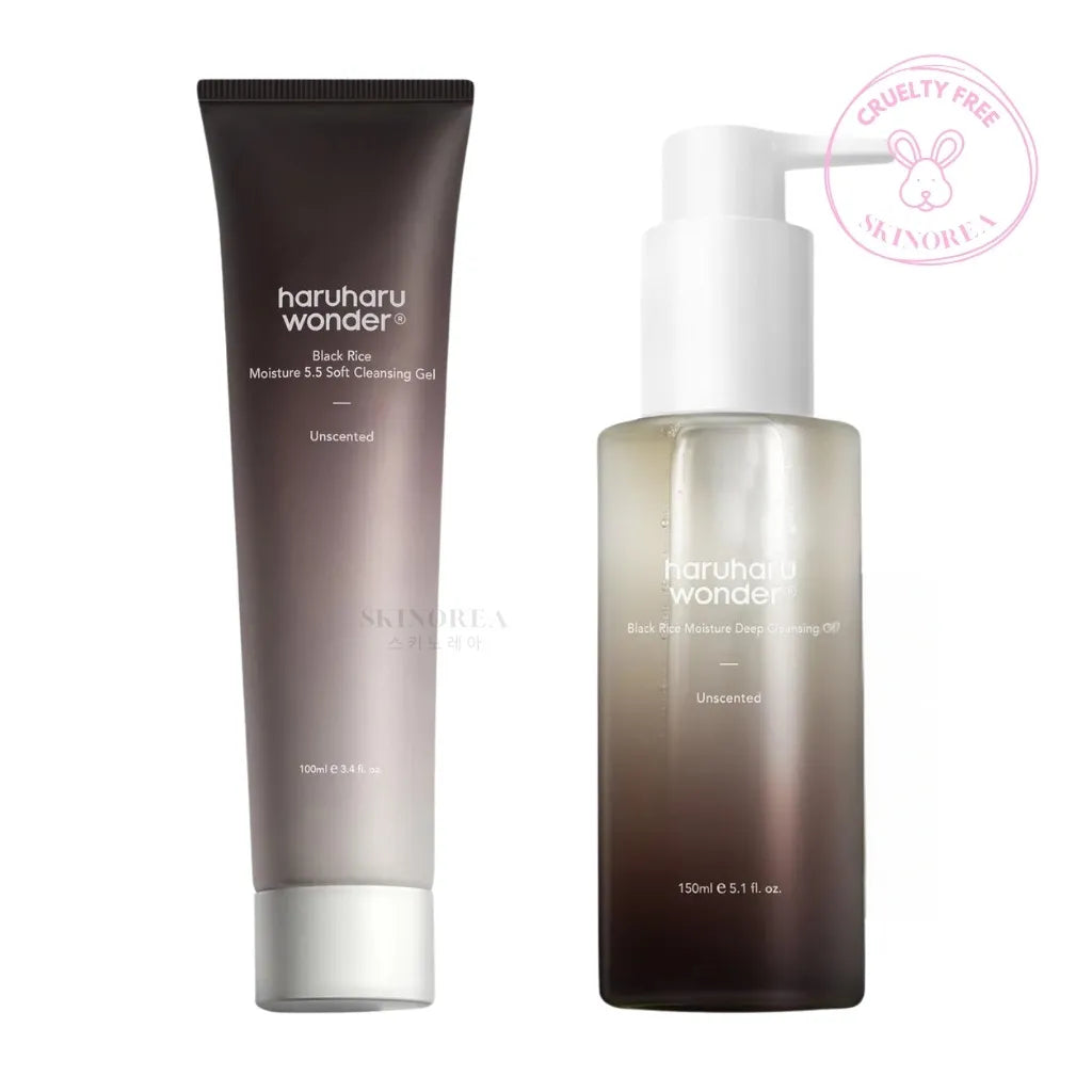 Haruharu wonder Black Rice Double Cleansing Duo pack 150ml + 100ml - Gentle double cleansing duo Haruharu wonder - Kbeauty Korean Skinorea shop Paris France fast delivery  - Double nettoyage en douceur Skin1004 - Kbeauty skincare coréenne Skinorea shop Paris France livraison rapide - yesstyle