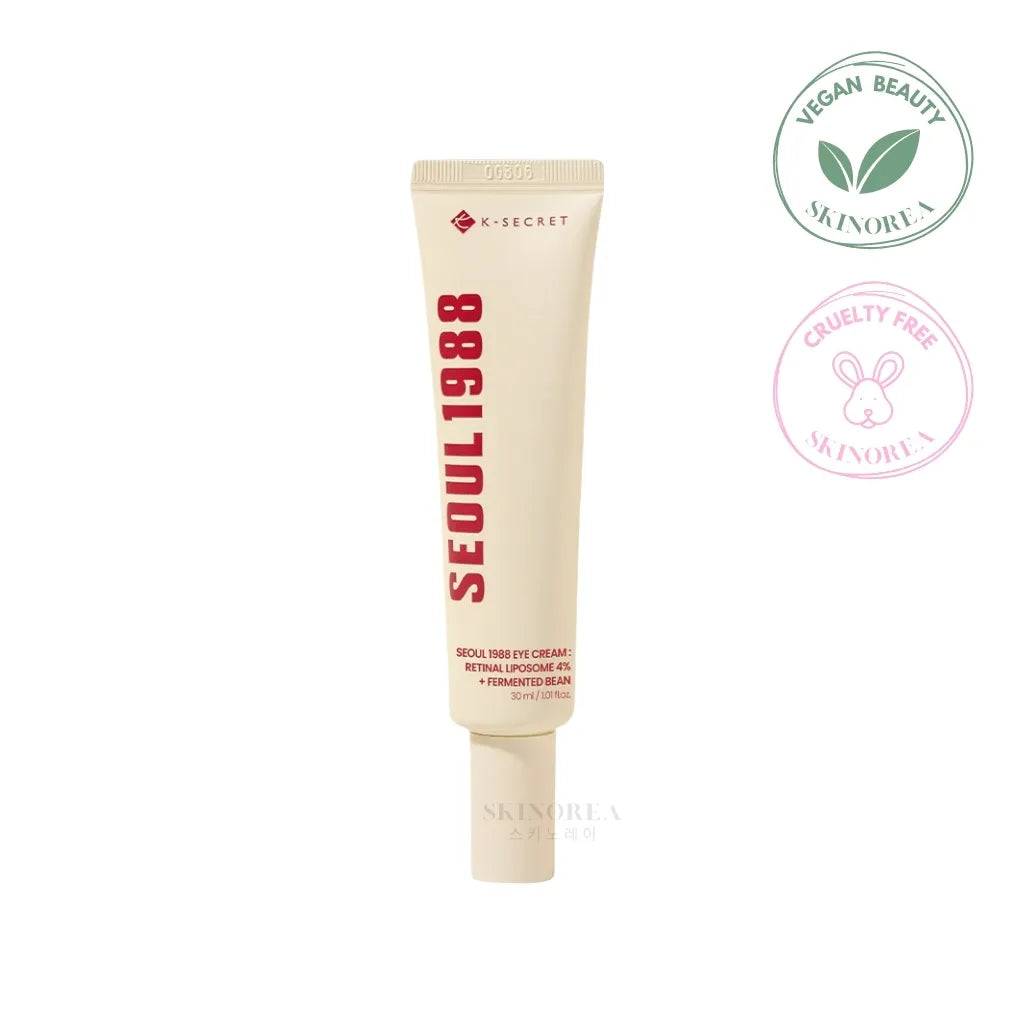 K-SECRET - SEOUL 1988 Eye Cream : Retinal Liposome 4% + Fermented Bean 30ml - Vegan multi-zone care eye cream for powerful anti-aging - Kbeauty Korean Skinorea shop Europe fast delivery - skincare coréenne Skinorea shop France Paris livraison rapide - yesstyle