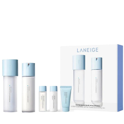 LANEIGE - Water Bank Blue Hyaluronic 2-Step Essentials Set (Combination To Oily Skin)