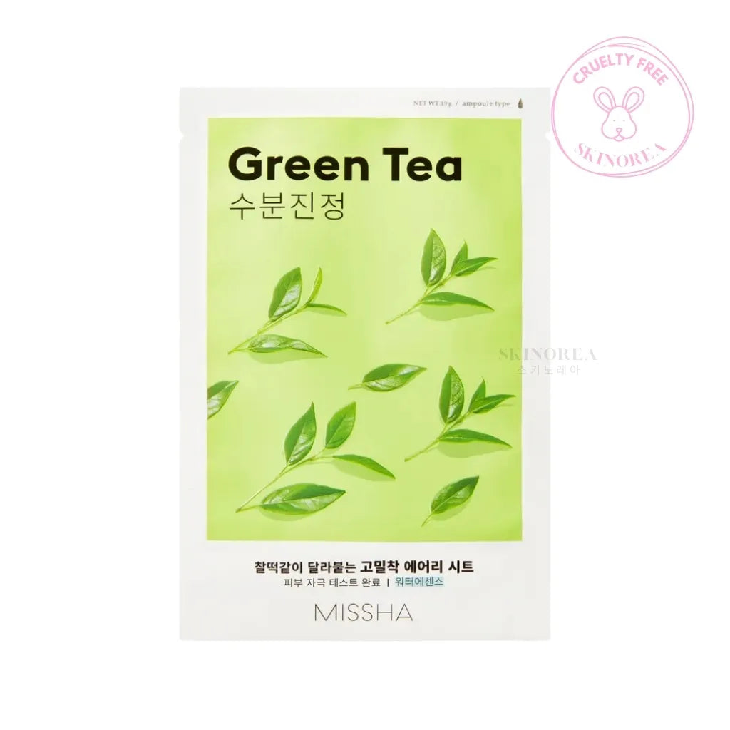 MISSHA Airy Fit Sheet Mask Green Tea 19g 1 sheet - Purifying and hydrating sheet mask