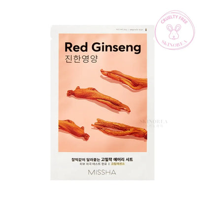 MISSHA Airy Fit Sheet Mask Red Ginseng 1 masque - Masque en tissu nourrissant en profondeur ginseng rouge - Kbeauty skincare coréenne Skinorea shop Paris France livraison rapide - Kbeauty Korean Skinorea shop Paris France fast delivery - yesstyle