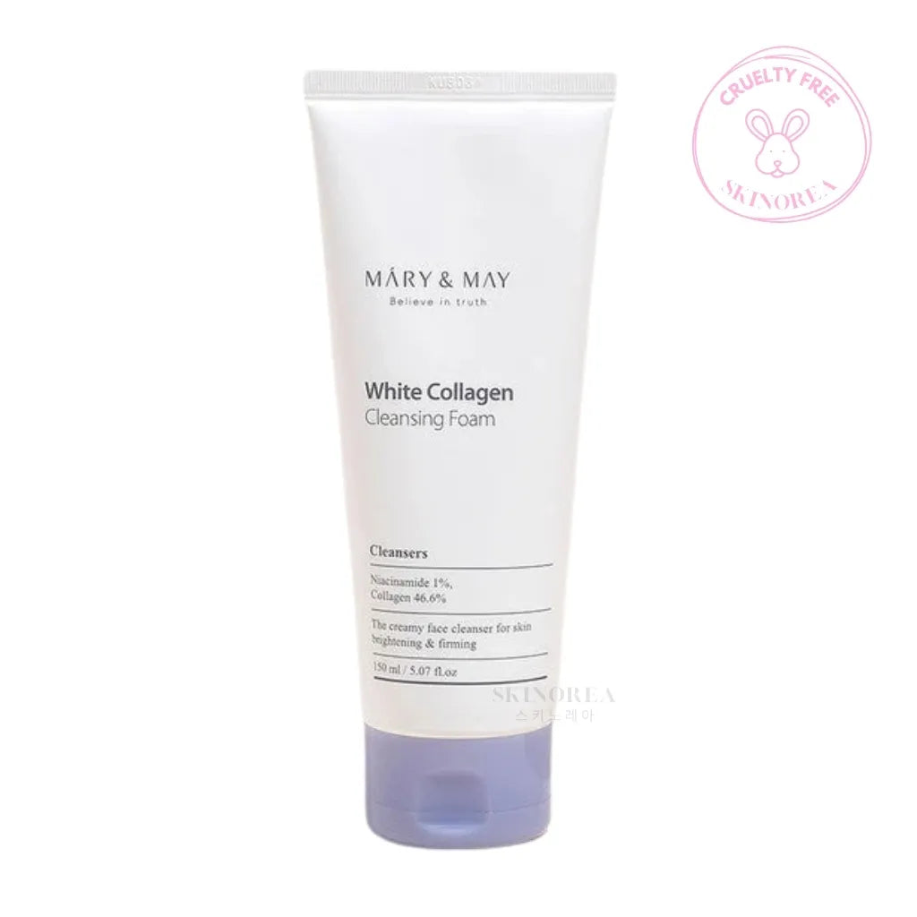 Mary&May White Collagen Cleansing Foam 150ml- Gentle creamy foam cleanser - Kbeauty Korean Skinorea shop Europe fast delivery - skincare coréenne Skinorea shop France Paris livraison rapide - yesstyle