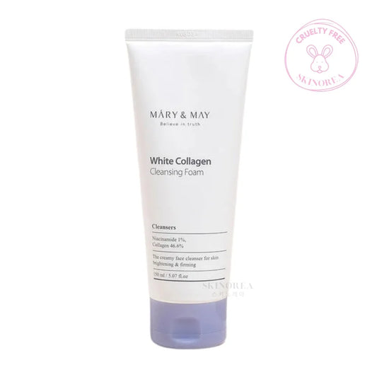 Mary&May White Collagen Cleansing Foam 150ml- Gentle creamy foam cleanser - Kbeauty Korean Skinorea shop Europe fast delivery - skincare coréenne Skinorea shop France Paris livraison rapide - yesstyle