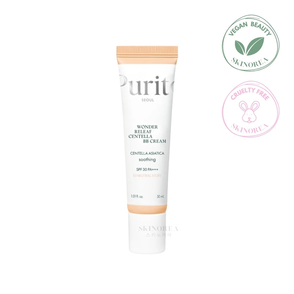 Purito SEOUL Wonder Releaf Centella BB Cream #13 Neutral Ivory 30ml - Vegan and cruelty-free Korean bb cream SPF30+ - Kbeauty Korean Skinorea shop Europe fast delivery - skincare coréenne Skinorea shop France Paris livraison rapide - yesstyle 