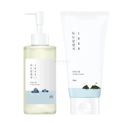 Round Lab 1025 Dokdo Double Cleansing Duo pack - Purifying moisturising duo kit - Dokdo Cleanser + Dokdo Cleansing Oil Double Cleansing Bundle - Kit douvle nettoyage hydratant purifiant - Nettoyant + Huile nettoyante Dokdo Bundle - Kbeauty Korean Skinorea shop Europe fast delivery - skincare coréenne Skinorea shop France Paris livraison rapide - yesstyle
