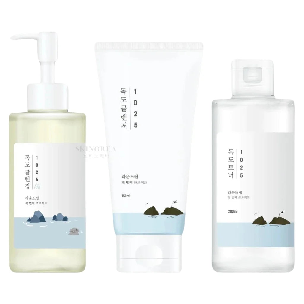 Round Lab 1025 Dokdo pack - Double cleansing + Toner - 3 items - 200ml + 150ml = + 200ml - Kbeauty skincare coréenne Skinorea shop Paris France livraison rapide - yesstyle - Kbeauty Korean Skinorea shop Paris France fast delivery - yesstyle