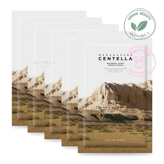 SKIN1004 Madagascar Centella Watergel Sheet Ampoule Mask Pack - 5 masks - Pack de 5 masques visage en tissu  à base de centella asiatica  - Kbeauty Korean skincare Europe fast delivery - Skincare coréenne Skinorea shop Paris France livraison rapide