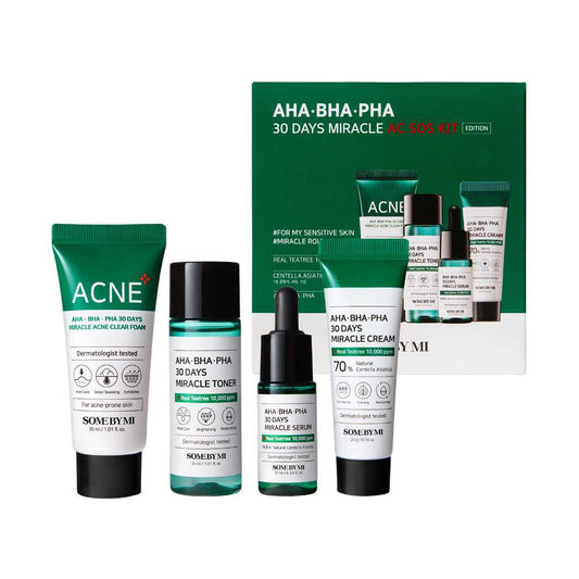 SOME BY MI - AHA-BHA-PHA 30 Days AC SOS Kit - Complete Skincare Solution for Irritated and Sensitive Skin