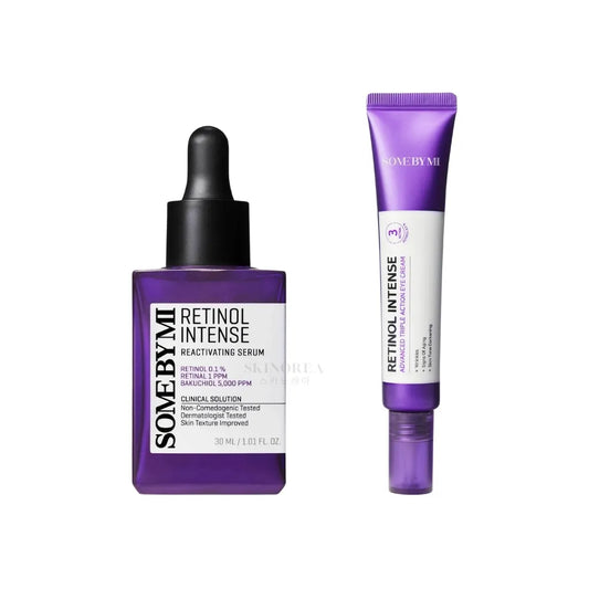SOME BY MI Retinol Intense Pack - Reactivating Serum + Advanced Triple Action Eye Cream - Rejuvenating skincare with Retinal and Bakuchiol