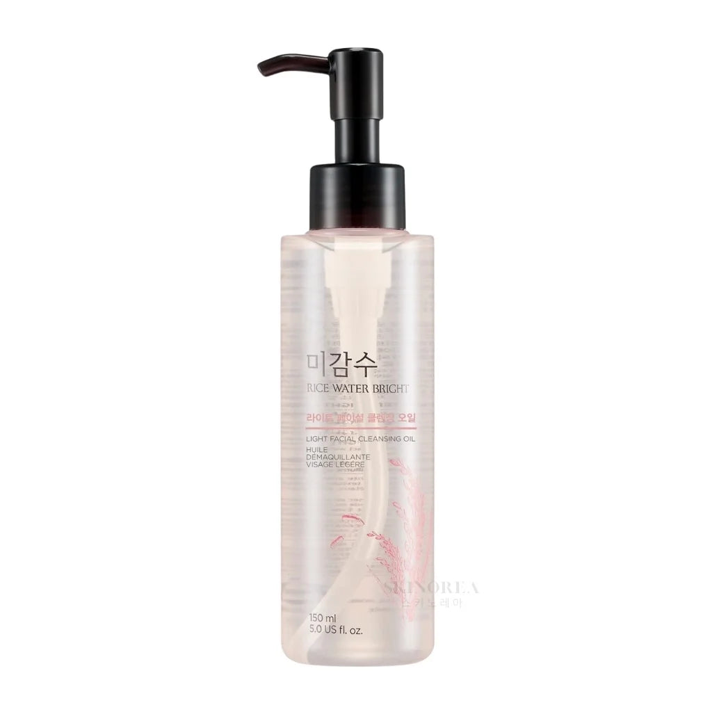 THE FACE SHOP Rice Water Bright Light Cleansing Oil 150ml - Gentle Makeup Remover with Rice Water and Moringa Oil