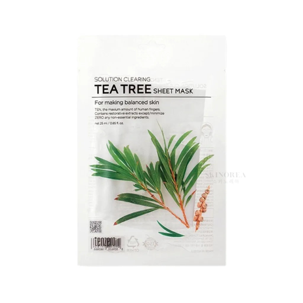 Tenzero Solution Clearing Tea Tree sheet mask 1 sheet - Kbeauty Korean Skinorea shop Europe fast delivery - skincare coréenne Skinorea shop France Paris livraison rapide - yesstyle